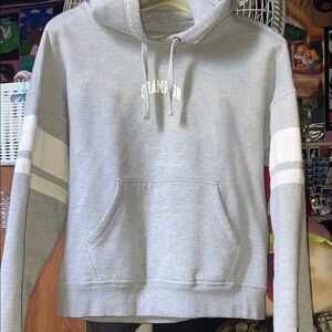 Champion Light Gray Hoodie with White Accents